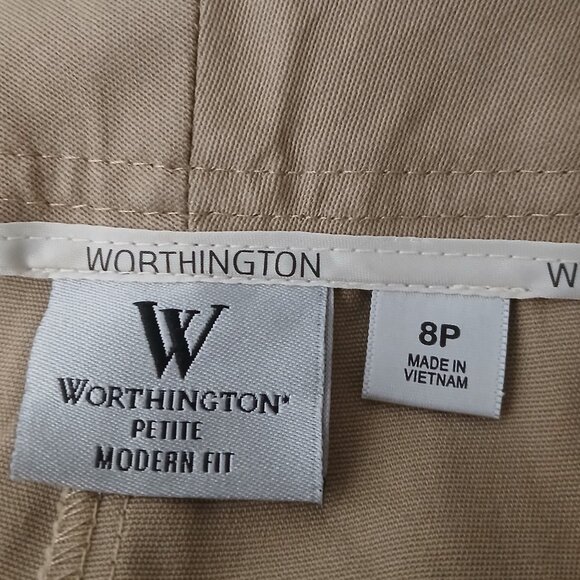 NWT Worthington Pants Size 8 Petite Heritage Khaki Modern Fit Slim Leg Mid Rise - Picture 9 of 10